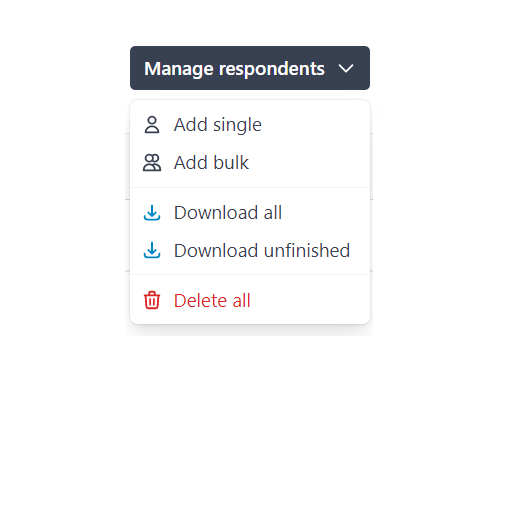 Manage respondents menu