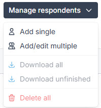 Adding respondents menu.