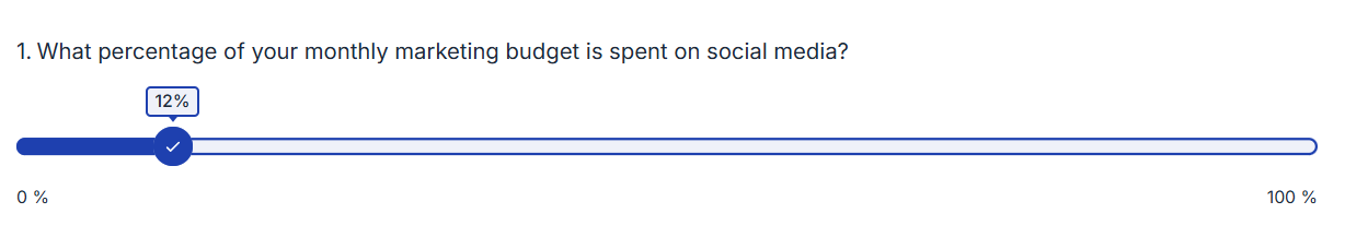 Example of a slider question