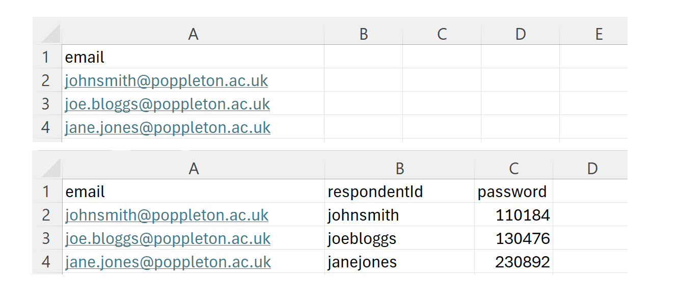 Example respondent list files