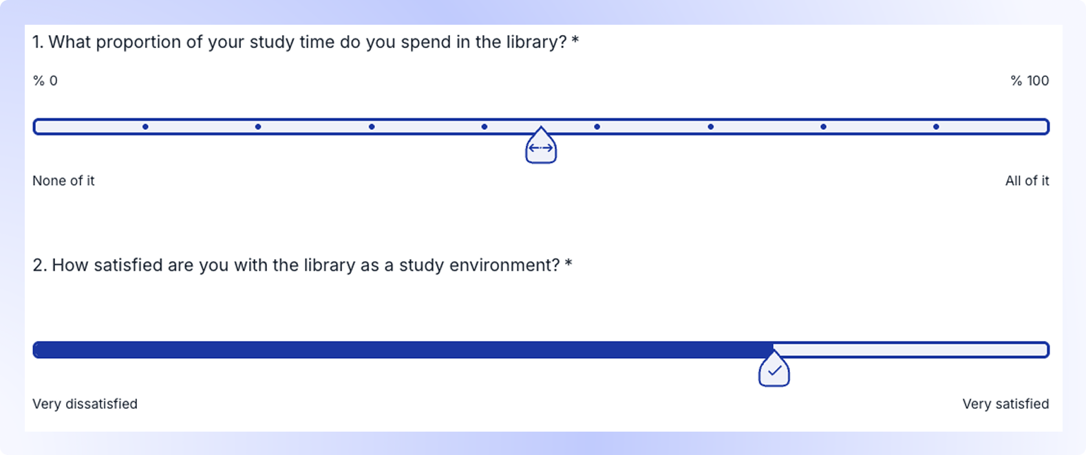 Example of the new Slider question