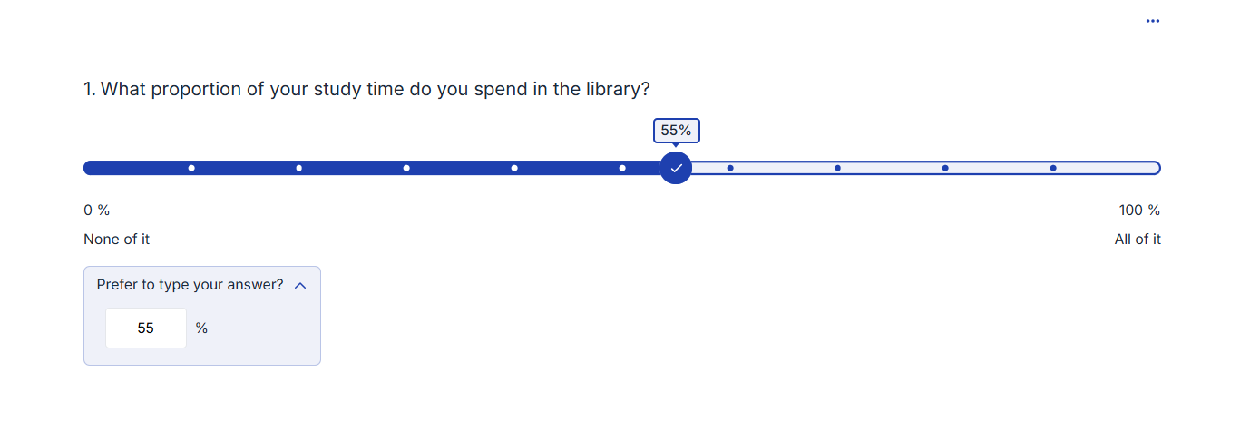 Example of a Slider question