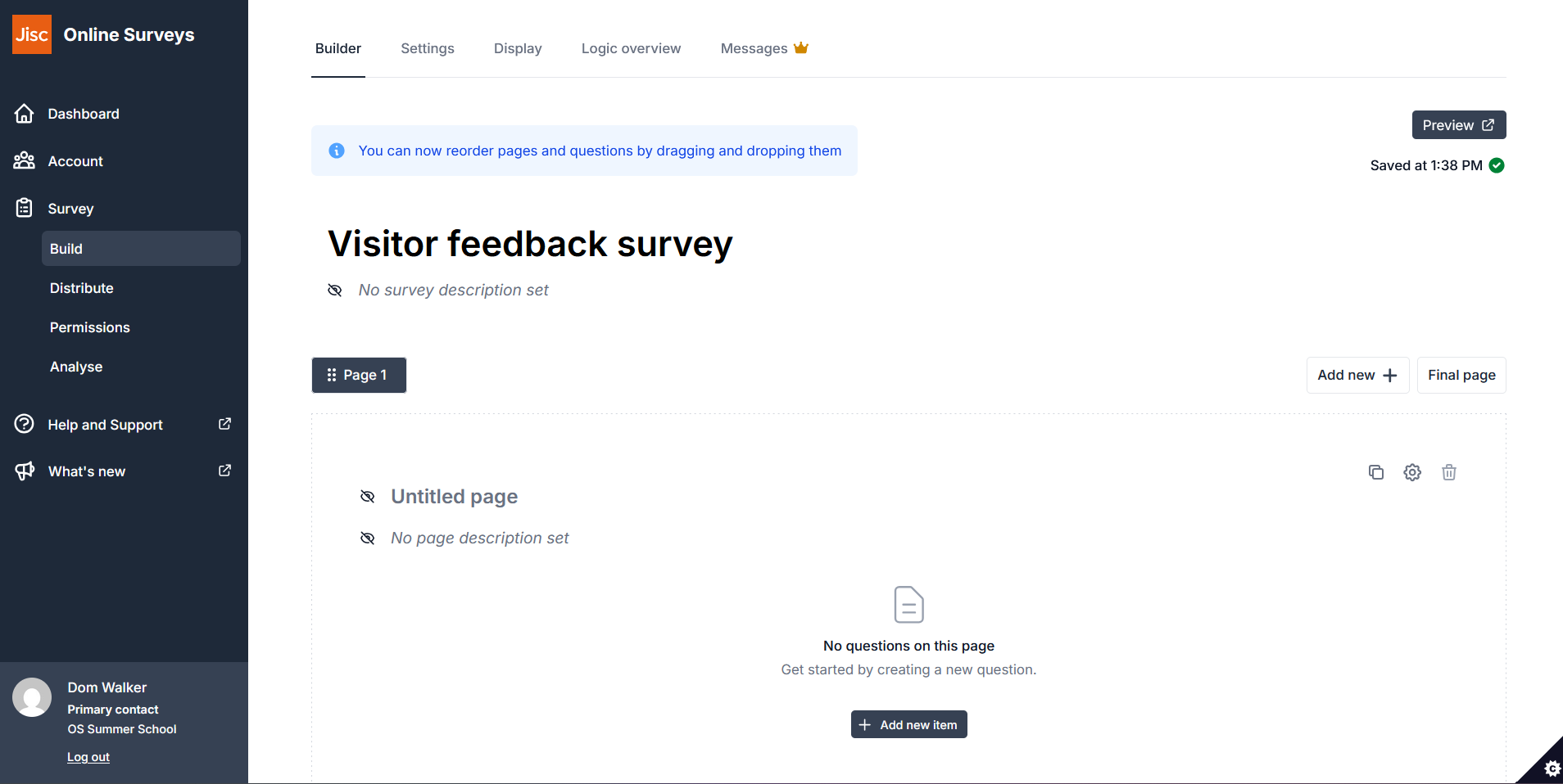 Online Surveys survey builder